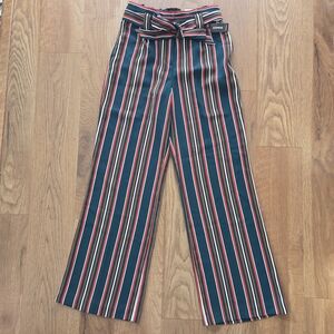 NWT Express Striped Wide Leg Pants with Tie Belt